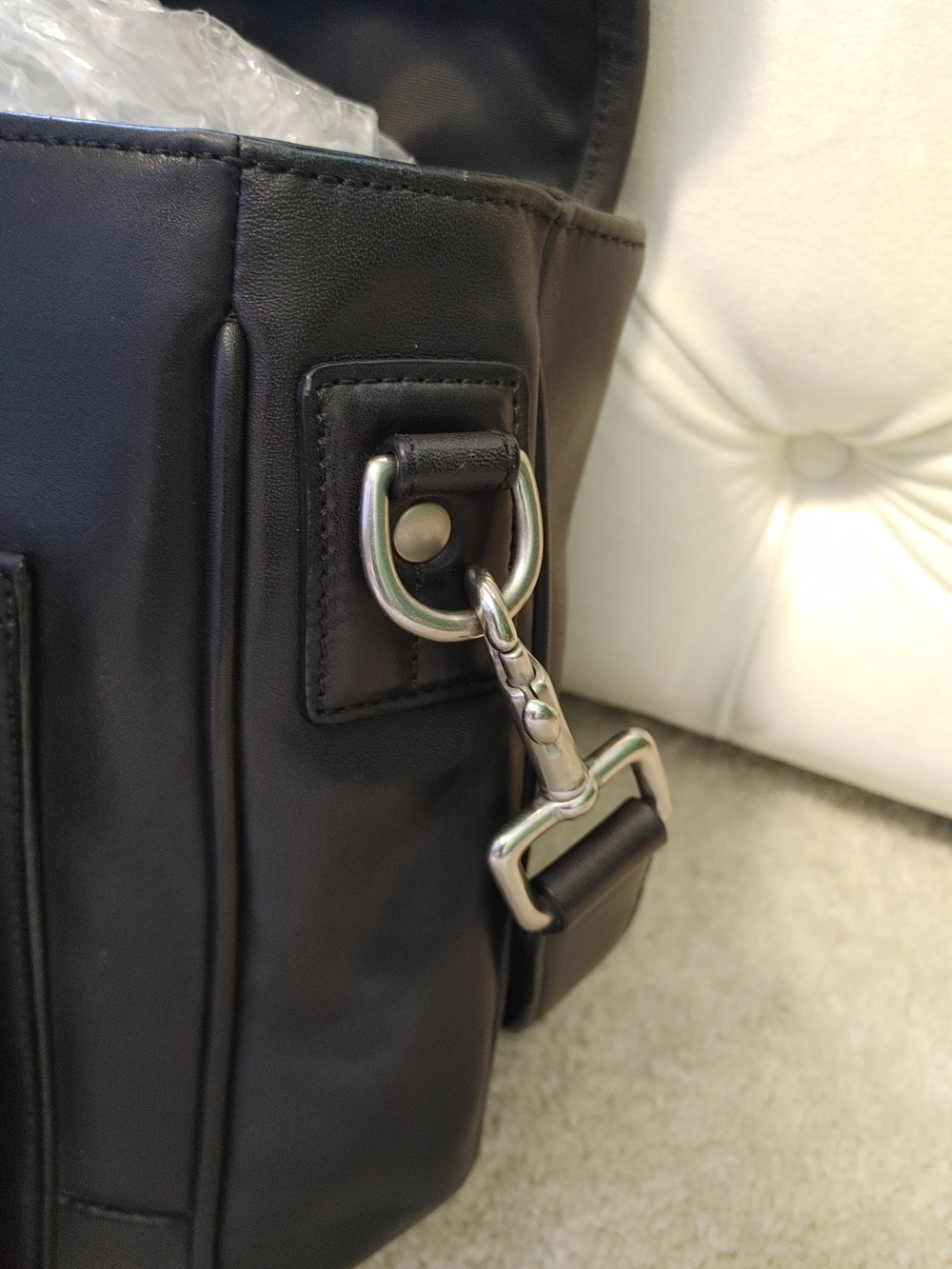 Vintage Coach Black Leather Messenger Bag - Picture 7 of 15